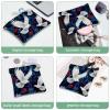 2 Pcs Pocket Cosmetic Bag, Peace Dove Flower Pattern Self-Closing Shrapnel Makeup Bag No Zipper Small Makeup Pouch for Mini Travel Storage for Cosmetics Headphones Jewelry Organizer view 4