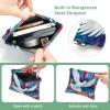 2 Pcs Pocket Cosmetic Bag, Peace Dove Flower Pattern Self-Closing Shrapnel Makeup Bag No Zipper Small Makeup Pouch for Mini Travel Storage for Cosmetics Headphones Jewelry Organizer view 3