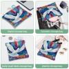 2 Pcs Pocket Cosmetic Bag, Peace Dove Flower Pattern Self-Closing Shrapnel Makeup Bag No Zipper Small Makeup Pouch for Mini Travel Storage for Cosmetics Headphones Jewelry Organizer view 4