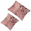 2 Pcs Pocket Cosmetic Bag, Leopard Rose Gold Pattern Self-Closing Shrapnel Makeup Bag No Zipper Small Makeup Pouch for Mini Travel Storage for Cosmetics Headphones Jewelry Organizer view 1