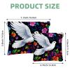 2 Pcs Pocket Cosmetic Bag, Peace Dove Flower Pattern Self-Closing Shrapnel Makeup Bag No Zipper Small Makeup Pouch for Mini Travel Storage for Cosmetics Headphones Jewelry Organizer view 2