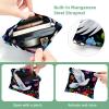 2 Pcs Pocket Cosmetic Bag, Peace Dove Flower Pattern Self-Closing Shrapnel Makeup Bag No Zipper Small Makeup Pouch for Mini Travel Storage for Cosmetics Headphones Jewelry Organizer view 3