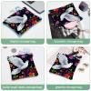2 Pcs Pocket Cosmetic Bag, Peace Dove Flower Pattern Self-Closing Shrapnel Makeup Bag No Zipper Small Makeup Pouch for Mini Travel Storage for Cosmetics Headphones Jewelry Organizer view 4