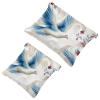 2 Pcs Pocket Cosmetic Bag, Peace Dove Flower Pattern Self-Closing Shrapnel Makeup Bag No Zipper Small Makeup Pouch for Mini Travel Storage for Cosmetics Headphones Jewelry Organizer view 1