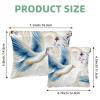2 Pcs Pocket Cosmetic Bag, Peace Dove Flower Pattern Self-Closing Shrapnel Makeup Bag No Zipper Small Makeup Pouch for Mini Travel Storage for Cosmetics Headphones Jewelry Organizer view 2