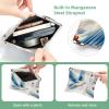 2 Pcs Pocket Cosmetic Bag, Peace Dove Flower Pattern Self-Closing Shrapnel Makeup Bag No Zipper Small Makeup Pouch for Mini Travel Storage for Cosmetics Headphones Jewelry Organizer view 3