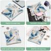 2 Pcs Pocket Cosmetic Bag, Peace Dove Flower Pattern Self-Closing Shrapnel Makeup Bag No Zipper Small Makeup Pouch for Mini Travel Storage for Cosmetics Headphones Jewelry Organizer view 4