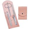 HANTEKAS Travel Manicure Set Professional Nail Clipper Kit-5 Pieces Stainless Steel Manicure Kit, Women Men Grooming kit With Nail Care Tools Beauty Scissors Tweezers (Silver Pink) view 1