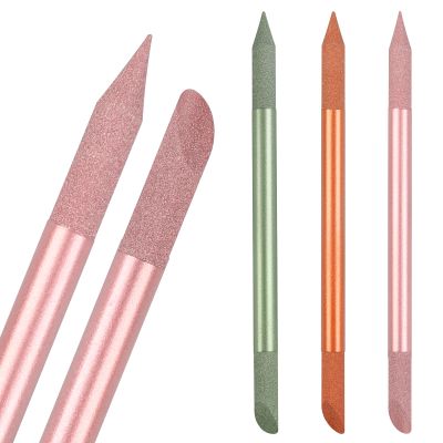 3Pcs Glass Cuticle Pusher, heemeei Crystal Cuticle Pusher Glass File, Dual-Ended Manicure Stick, Professional Precision Filing Cuticle Remover, Manicure Pedicure Tools for Nails and Cuticles Care