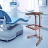 MhdunueSK 2 Tier Metal Rolling Cart, 34.3 Inch Salon Tray on Wheels, Folding Salon Tray Trolley, Esthetician Cart for Salon Studios Shop (Rose-Gold) view 3