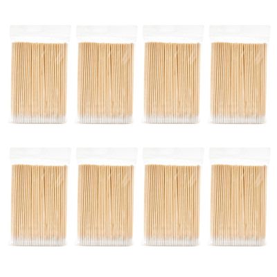 800 PCS Pointed Cotton Swabs in Storage Case - 4" Precision Microblading Cotton Tipped Applicators - Mini Swab Sticks for Makeup, Cosmetic, Eyebrow, Nail, Tattoo Permanent Supplies