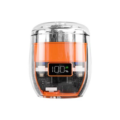Compact Powerful Electric Razor for Men - Type C Fast Charging, Portable Men's Shaver with One-Button Use (Orange)
