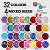 32 Pack Chunky Mix Holographic Glitter - Face Glitter, Nail Glitter, Chunky Fine Glitter, Craft Glitter for Crafts, Makeup & Body, Festival Chunky Glitter, Cosmetic Grade view 2