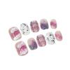 10pcs Handmade Wearing Nail Gold Foil Fake Nail Short Square Head Nail Patches(Color:5,Size:Xs) view 1
