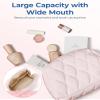BAGSMART Makeup Bag, Travel Cosmetic Bag, Puffy Padded Make Up Bag for Women, Makeup Organizer Case, Wide-open Pouch Purse, Travel Essentials, Toiletries Accessories Brushes, Black view 3