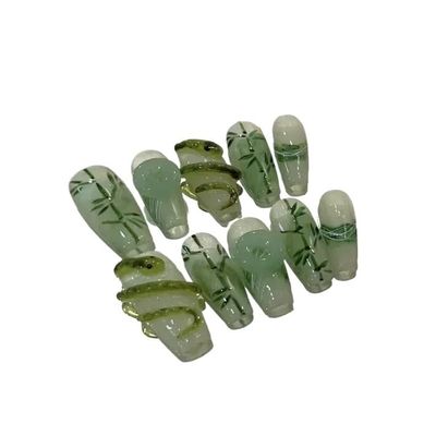 10 Piece Set of Handmade Wearable Nails, Fake Nails, Ballet Dance, Long Press Nail Art Patches(Color:1,Size:Xs)