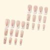 24Pcs French Tip Press on Nails Long Square Fake Nails with Rhinestones Design Artificial Stick on Nails Full Cover Acrylic Nails Glossy Glitters False Nails Cute Butterfly Glue on Nails for Women view 3