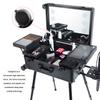 COYEUX Professional Rolling Makeup Case, Professional 3 in 1 Lockable Aluminum Makeup Case, with LED Light and Support Leg, for Beauty Salon and Travel view 2
