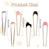 Nogeqi 6 Pcs French Twist Hair Pin, Vintage U Shaped Metal Pins for Hair Bun, Fork for Women, Gold Silver Chignon Accessories for Thick Thin Hairstyles view 3