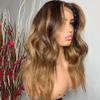 Highlight #4/27 Color Body Wave Lace Front Human Hair Wig 13x6 Lace Brazilian Remy Hair HD Transparent Lace Glueless Wigs Pre Plucked Natural Hairline 150% Density with Baby Hair 20inch view 3