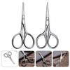 Ipetboom 2pcs Men's Eyebrow Trimmer Rounded Facial Hair Scissor Grooming Scissors Pet Grooming Scissor Pet Grooming Tool Small Scissor Beauty Mustache Scissors Brow Scissors Stainless Steel view 2