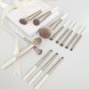 13PCS White Moon Light Makeup Brush Set Complete Brush Kit Cosmetics Foundation Eye Concealer Blush Makeup Brush Tool view 2