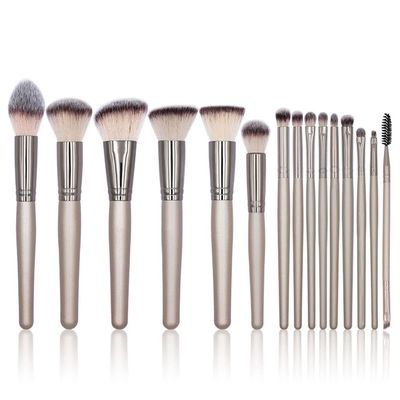 15 Makeup Brush Set Full Set Of Loose Powder Brush Flat Foundation Brush Eye Shadow Set Brush Beauty Tools