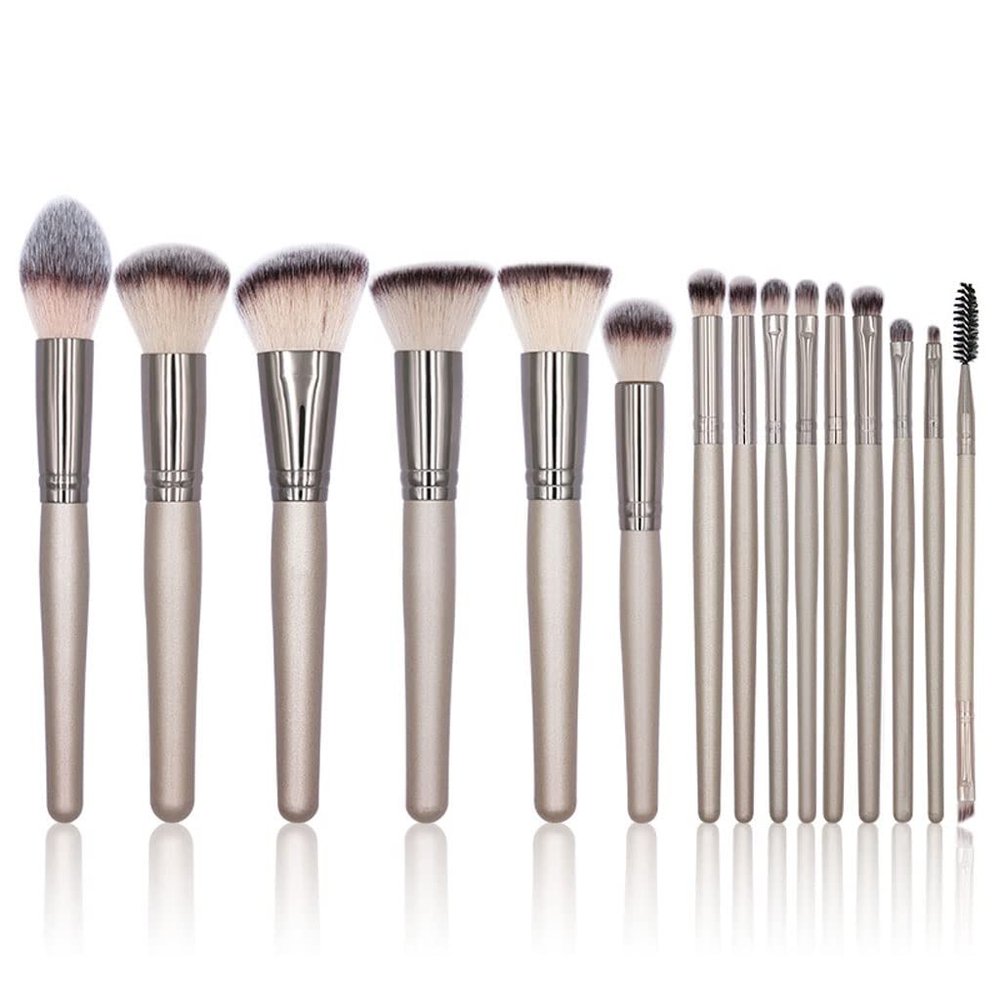 15 Makeup Brush Set Full Set Of Loose Powder Brush Flat Foundation Brush Eye Shadow Set Brush Beauty Tools
