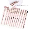 12pcs Eye Makeup Brushes Set with Cosmestic Bag Rose Gold Make Up Brush Eyeshadow Blending Make Up Brush view 4