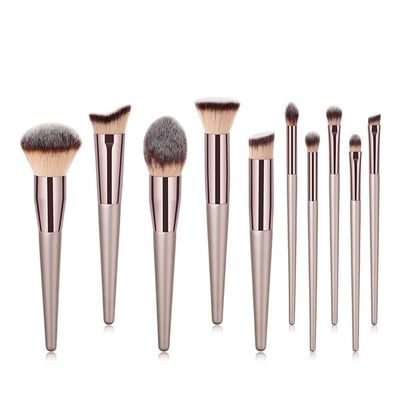 10PCS Champagne Color Makeup Brushes Set Soft Bristle Cosmetics Brushes Makeup Artist Tool Complete Set Makeup Brushes