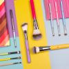 IBDRYKK Makeup Brush-Colourful Handle Set-10Pcs Synthetic Hair Brushes-Portable Makeup Bag-Soft Hair Make Up Tools-beginer view 3