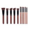 10Pcs Makeup Brushes Set Wooden Powder Blush Brush Eyeshadow Blending Brush Shading Eyebrow Contour Make Up Tool view 1