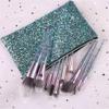 10pcs/set Crystal Glitter Makeup Brushes Set Pro Foundation Brushes Blending Concealer Make Up Brush Set with Bag view 2