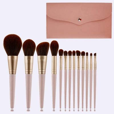 11 Pcs Makeup Brush with Snap Bag Foundation Powder Blush Eyeshadow Concealer Lip Eye Make Up Brush