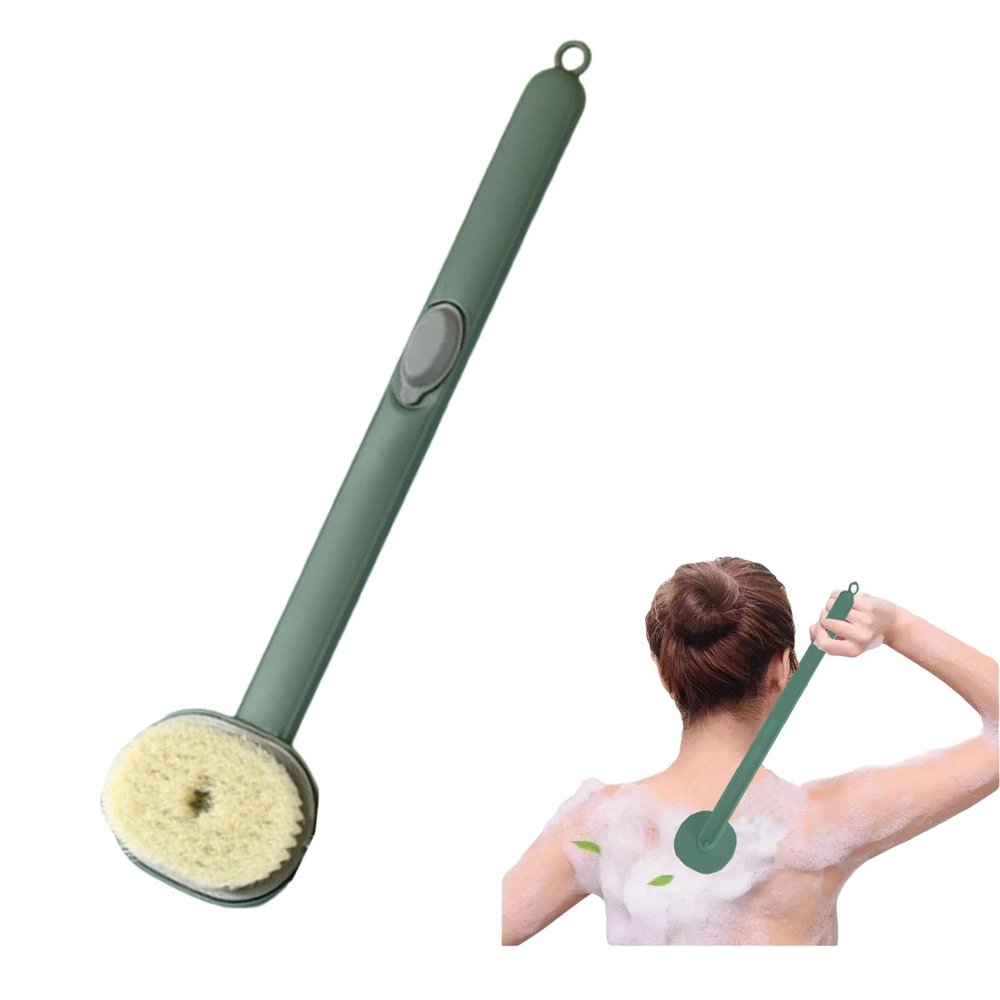 2024 Newest Long Handle Bath Massage Cleaning Brush for Body with Soap Dispenser, Shower Back Srubber/Brush/Washer for Use in Shower for Women Men (1PC Green)