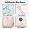 2024 Newest Body Scrubbers for Use in Shower, Bath Brush Long Handle for Shower, Dry Back Scratcher/Skin Scrubber/Bath Massage/Exfoliating Brush for Women Men (1PC Pink +1PC Green) view 3