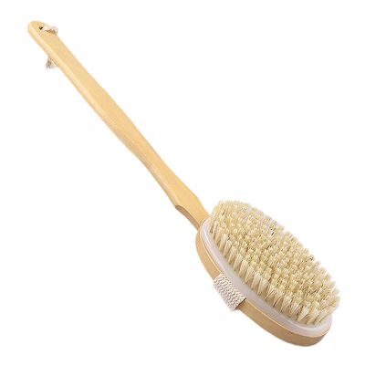 harayaa Bath Shower Brush Body Brush Wooden Bath Brush with Long Handle Soft Back Scrub Brush for Shower Wet or Dry Brushing Elderly