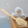 harayaa Bath Shower Brush Body Brush Wooden Bath Brush with Long Handle Soft Back Scrub Brush for Shower Wet or Dry Brushing Elderly view 2