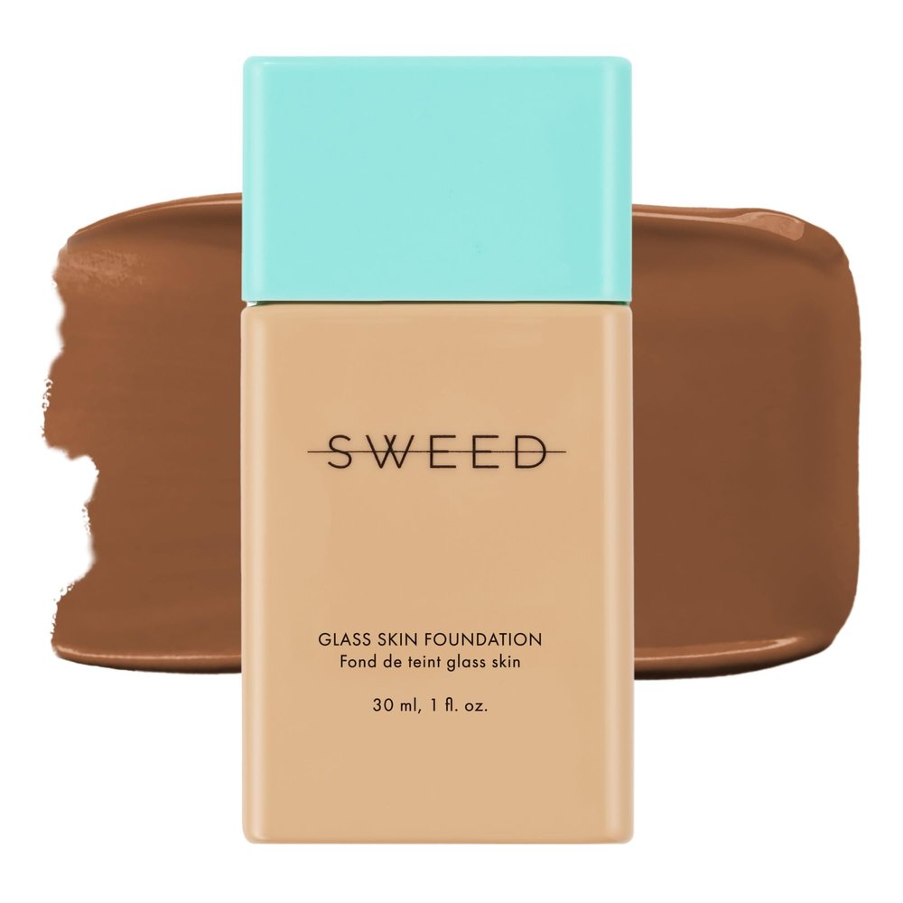 SWEED - Glass Skin Foundation | Long-Lasting Fluid Formula | Hydrate, Moisturize, Lift, Plump, Protect | Vegan, Cruelty-Free, Clean Beauty (14 DEEP N/W)