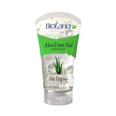 Bioland Organic Aloe Vera Gel  Freshly Harvested & Cold Processed  Hydrating Gel for Sunburn Relief  Daily Moisturizer for All Skin Types  10.14 fl oz (300 mL)
