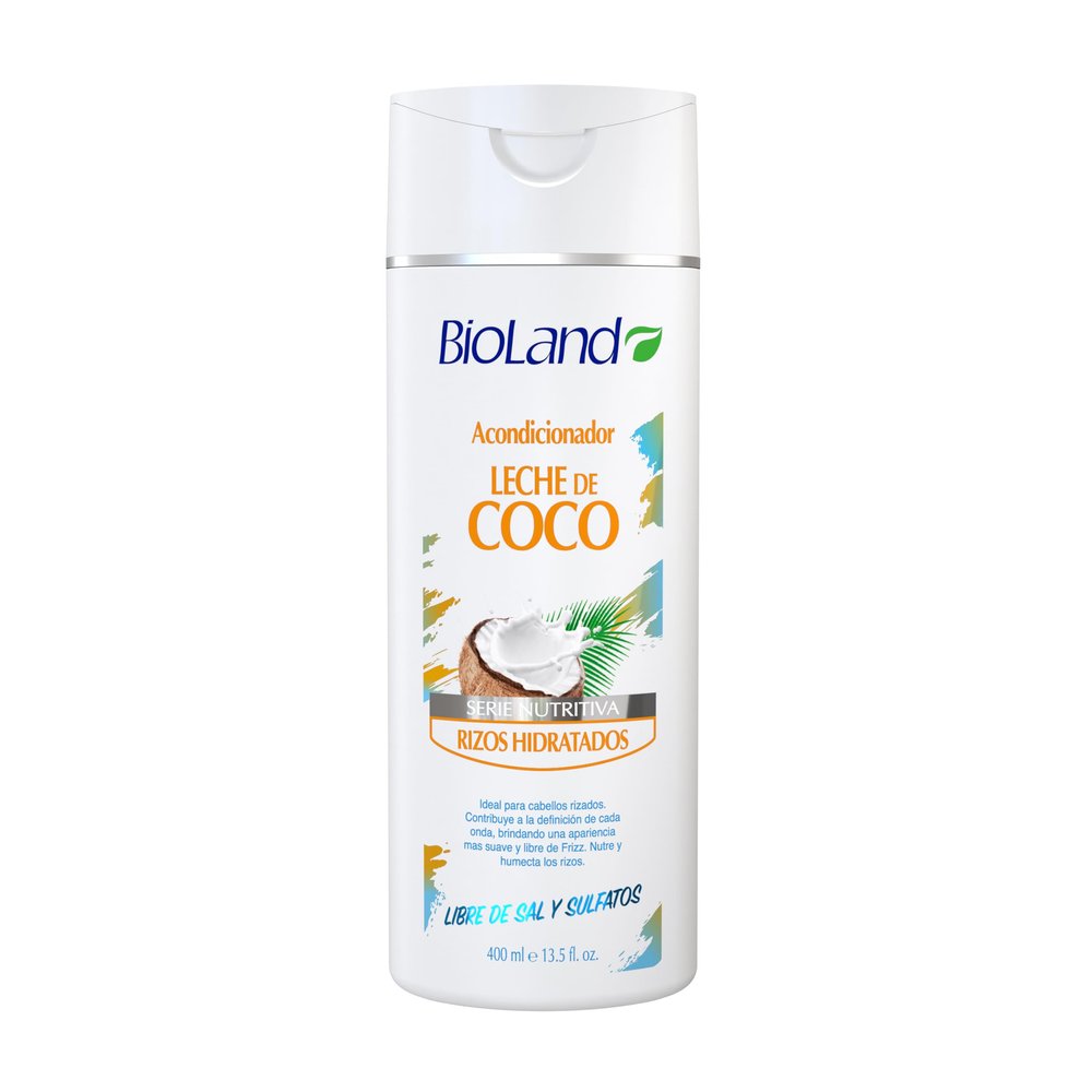 BioLand Coconut Milk Conditioner - Ultra-Nourishing Conditioner for Curly & Dry Hair - 13.53 fl oz (400mL)