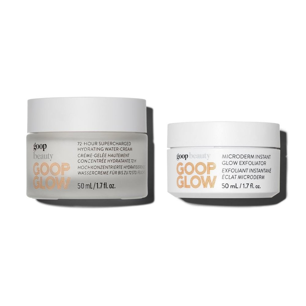 goop Beauty Microderm Exfoliator & Water Cream | 1.7 fl oz Physical & Chemical Exfoliant to Smooth Face | 1.7 fl oz Matte Moisturizer for All Skin Types