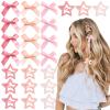 YAEISM Hair Clip, 24PCS Pink Bow and Star Hair Clips Set, Cute Satin Mini Bow Hair Ribbon Non Slip Y2K Hair Barrettes for Girls Women view 1
