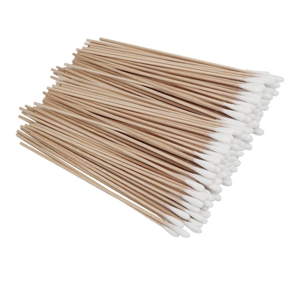 FOMIYES 500pcs Long Handle Cotton Swabs Wooden Stick Applicators for Cleaning Precision Instruments and Personal Care