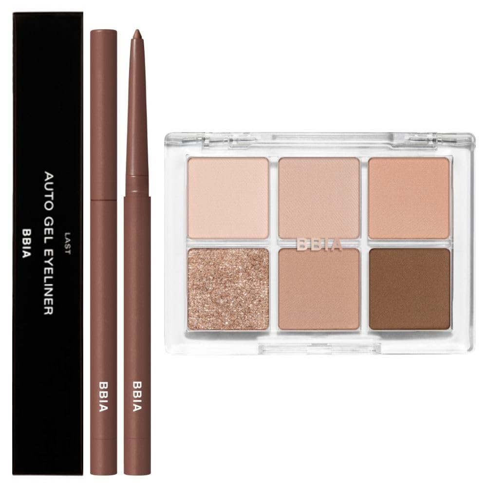 BBIA Last Auto Gel Eyeliner (03 ROSE BROWN) + Ready To Wear Eye Palette (02 MOOD BLUSH) Bundle Set