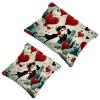 2 Pcs Pocket Cosmetic Bag, Valentine's Day Love Hearts Self-Closing Shrapnel Makeup Bag No Zipper Small Makeup Pouch for Mini Travel Storage for Cosmetics Headphones Jewelry Organizer view 1