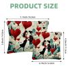 2 Pcs Pocket Cosmetic Bag, Valentine's Day Love Hearts Self-Closing Shrapnel Makeup Bag No Zipper Small Makeup Pouch for Mini Travel Storage for Cosmetics Headphones Jewelry Organizer view 2