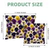 2 Pcs Pocket Cosmetic Bag, Pansy Flowers Skull Pattern Self-Closing Shrapnel Makeup Bag No Zipper Small Makeup Pouch for Mini Travel Storage for Cosmetics Headphones Jewelry Organizer view 2