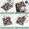 2 Pcs Pocket Cosmetic Bag, Pansy Flowers Skull Pattern Self-Closing Shrapnel Makeup Bag No Zipper Small Makeup Pouch for Mini Travel Storage for Cosmetics Headphones Jewelry Organizer view 4