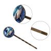 4 Pieces Bobby Pins Hair Clips for Women, Ocean Shark Starry Sky Background Decorative Hairpin Hair Barrettes for Girls, Elegant Brown Hair Accessories view 3